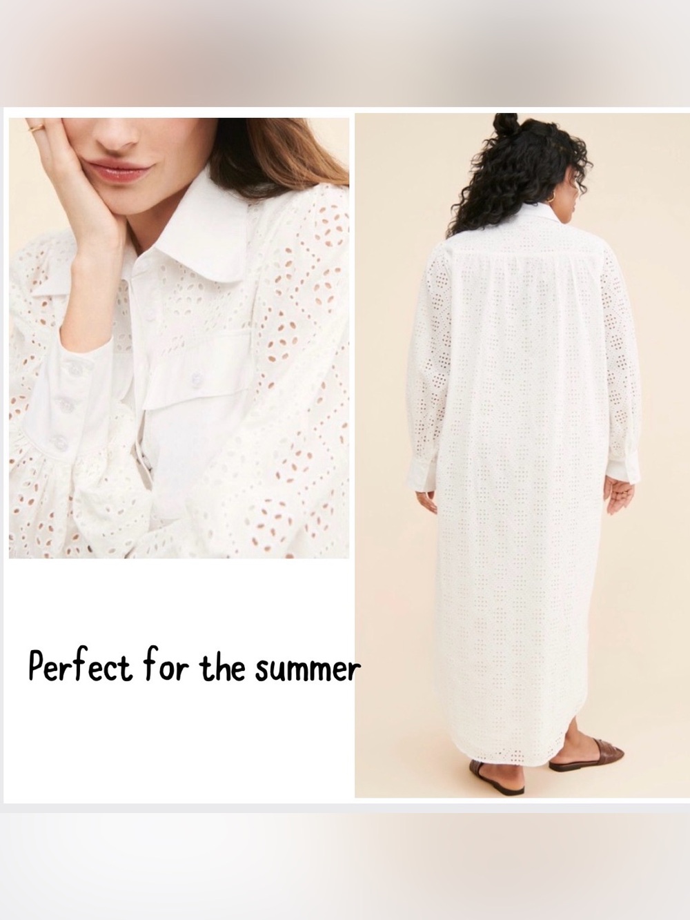 Yumi Kim White Eyelet Midi Shirt Dress Style